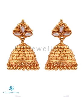 The Adhanika Silver Pearl Jhumka (Pearl/Push)