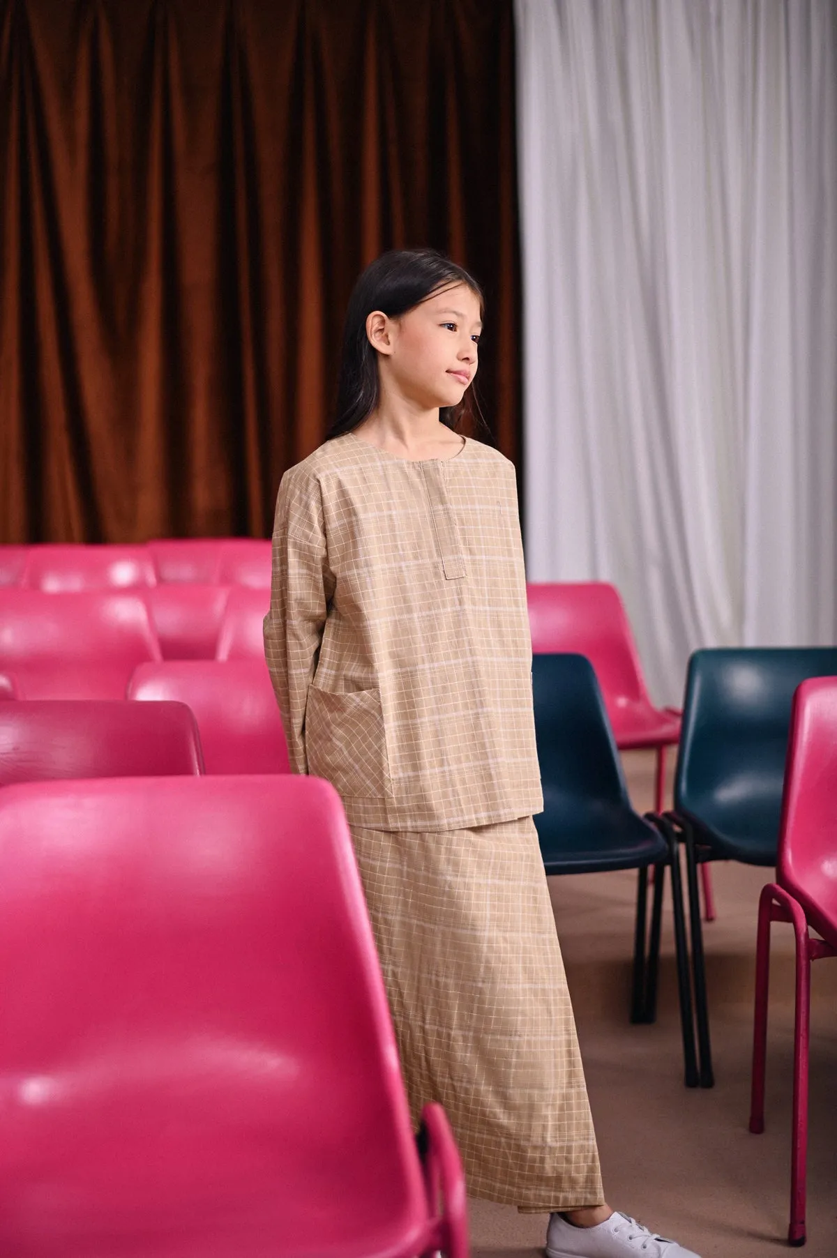 The Dulu Kita Folded Skirt - Kita Khaki Checked