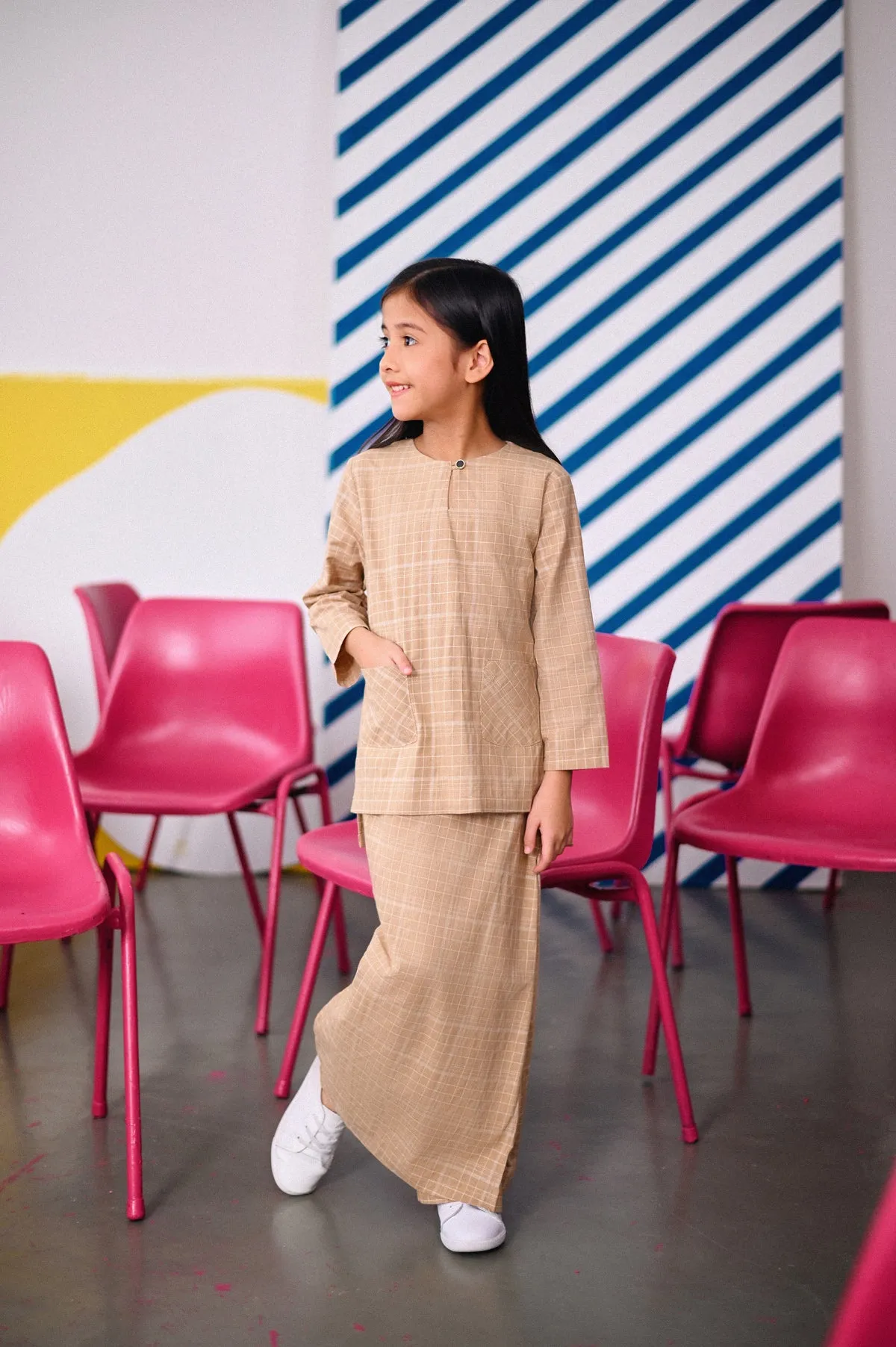 The Dulu Kita Folded Skirt - Kita Khaki Checked