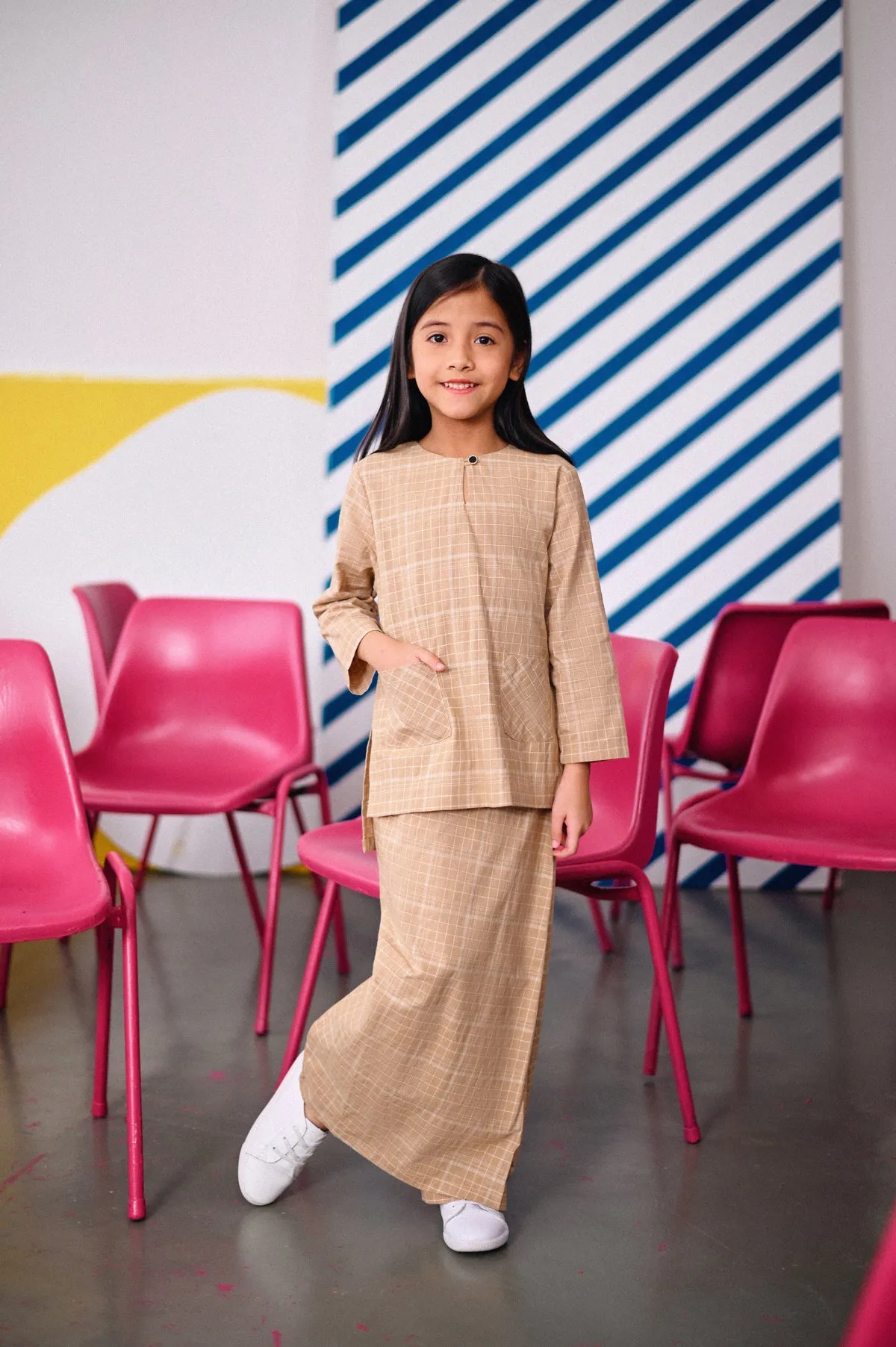 The Dulu Kita Folded Skirt - Kita Khaki Checked