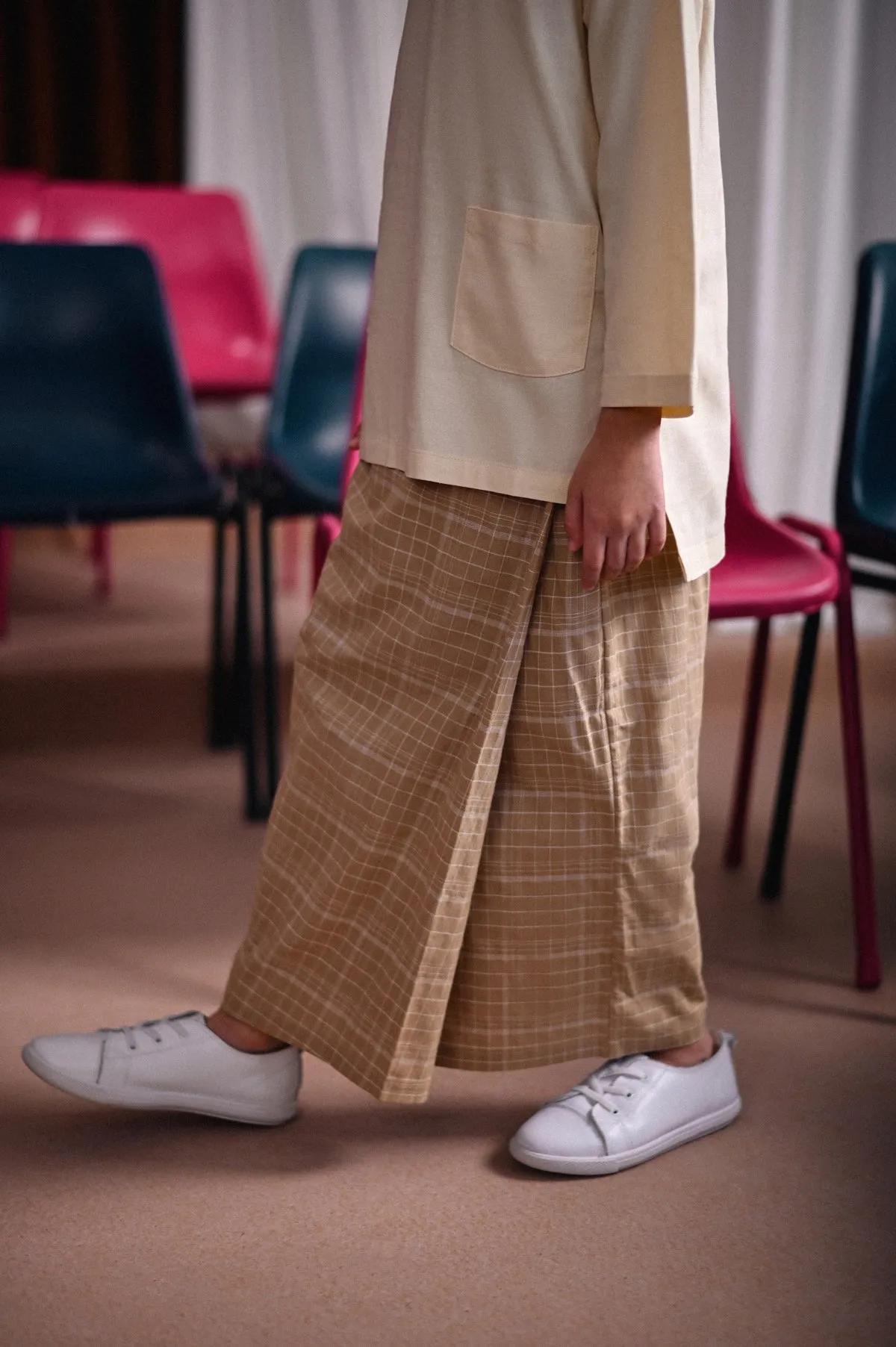 The Dulu Kita Folded Skirt - Kita Khaki Checked