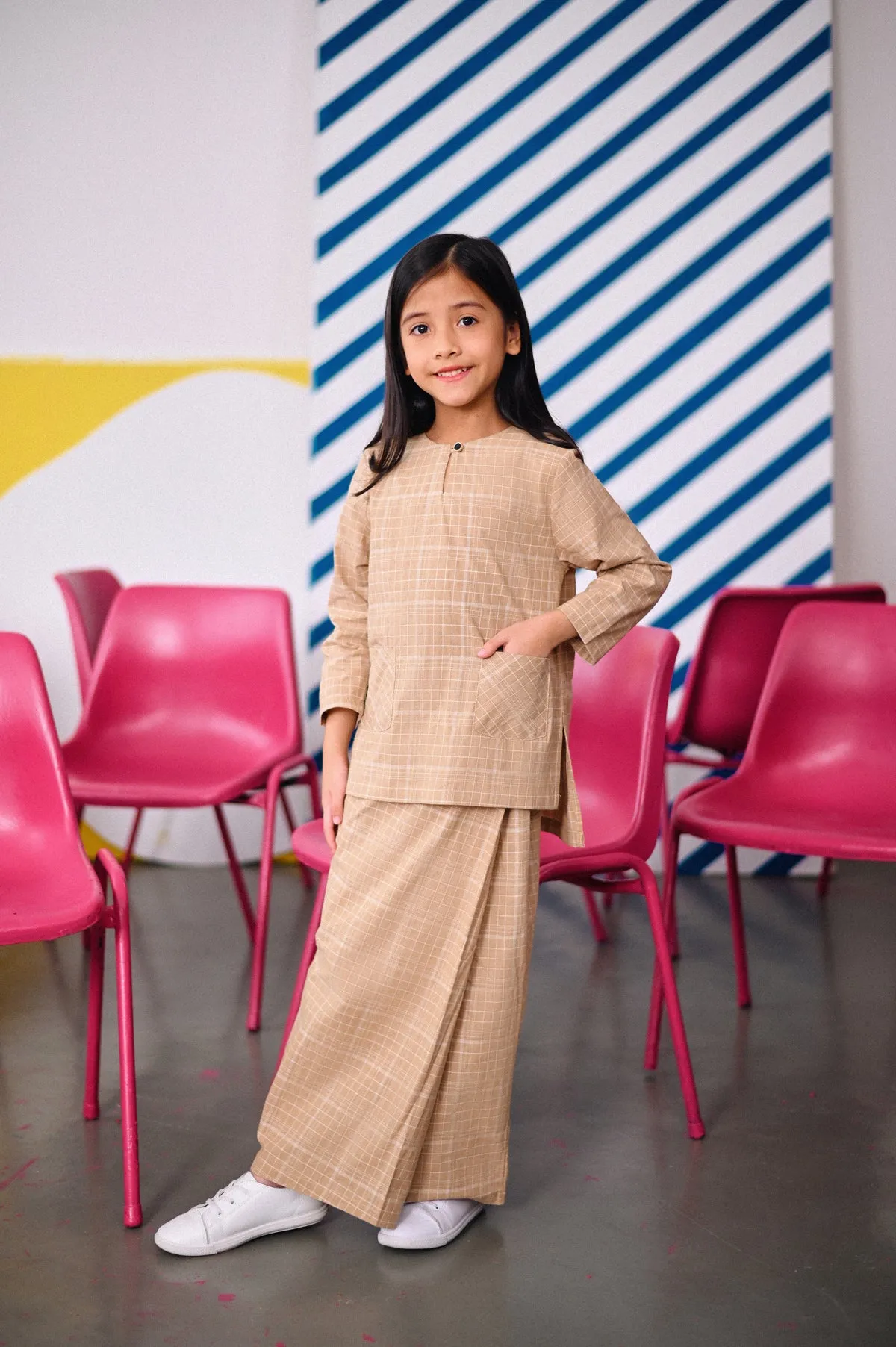 The Dulu Kita Folded Skirt - Kita Khaki Checked