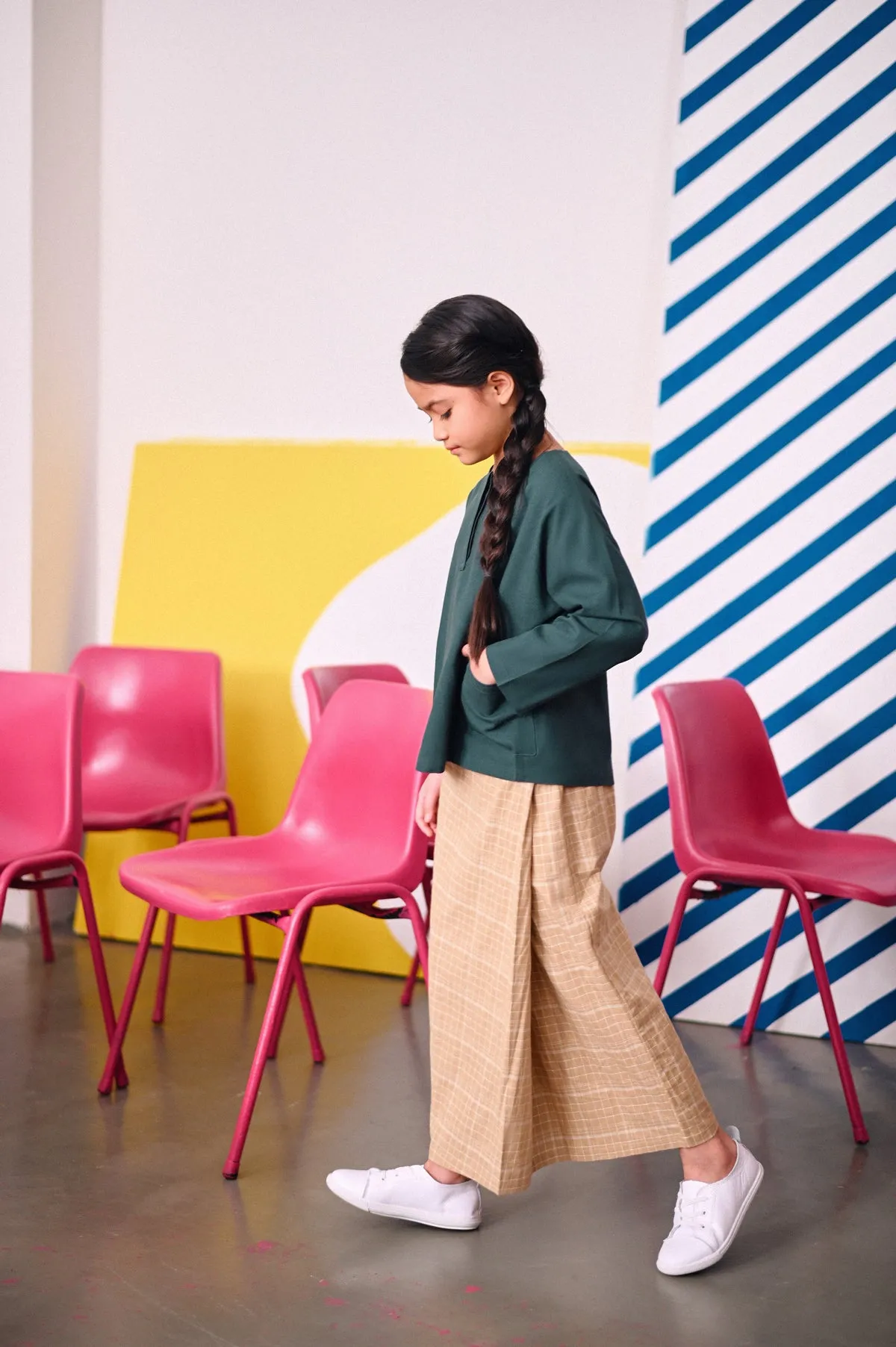 The Dulu Kita Folded Skirt - Kita Khaki Checked