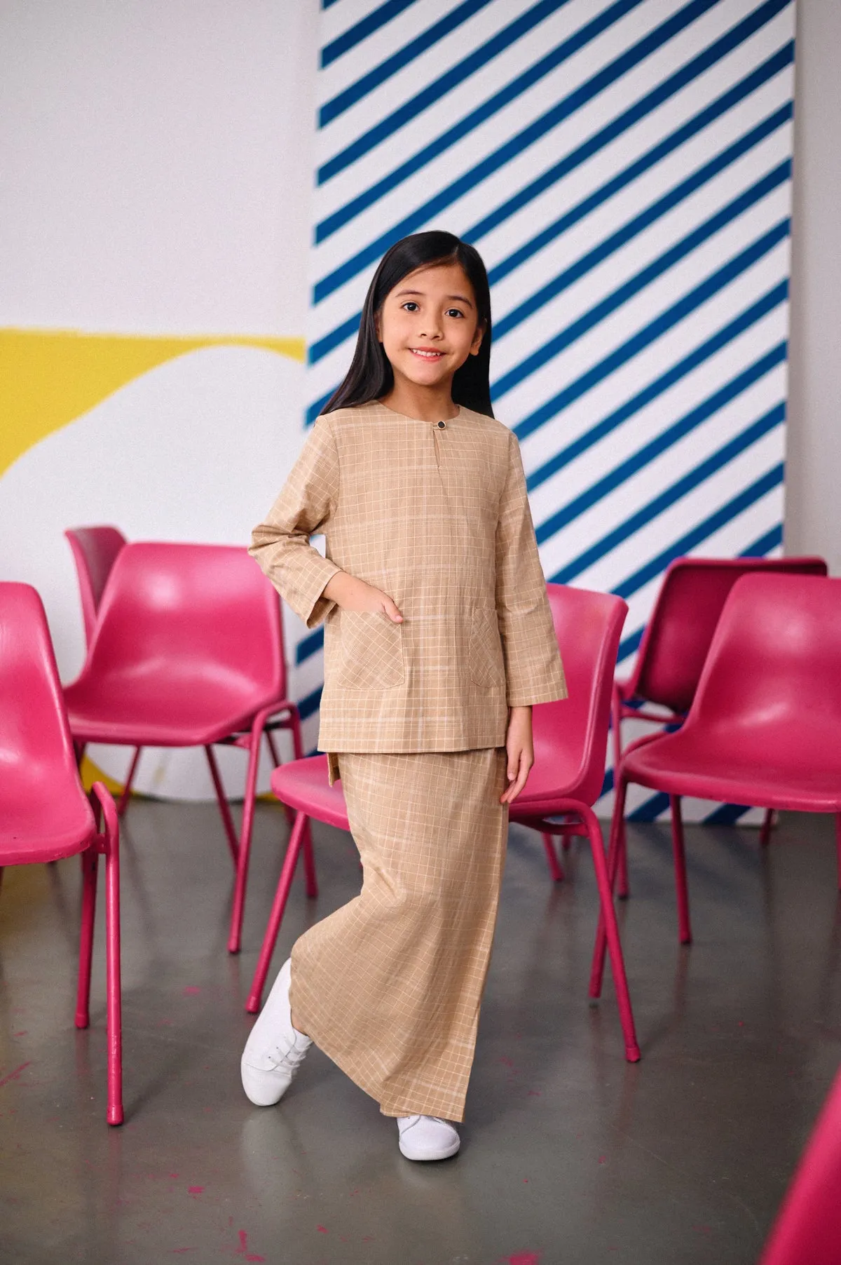 The Dulu Kita Folded Skirt - Kita Khaki Checked
