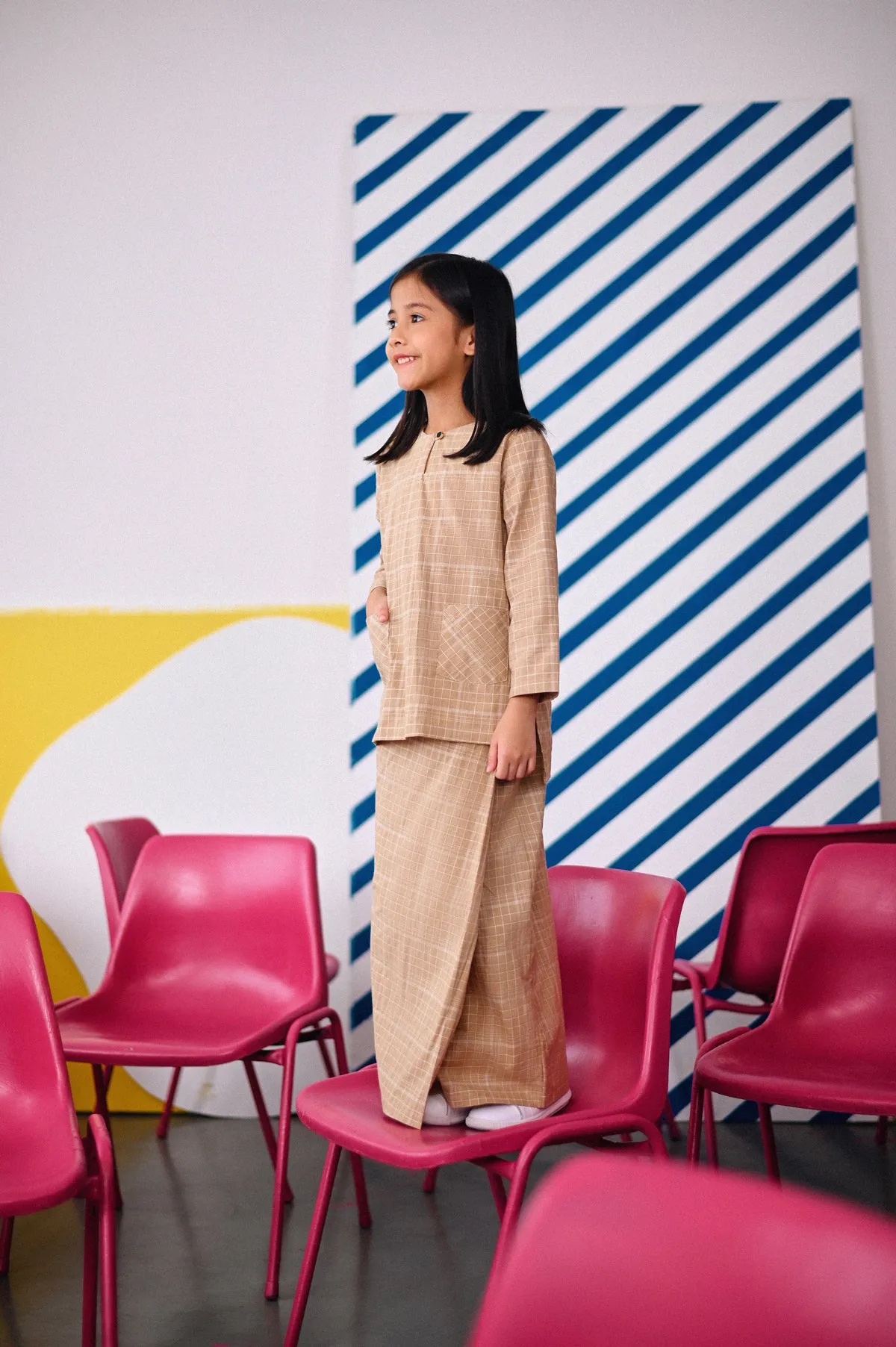 The Dulu Kita Folded Skirt - Kita Khaki Checked