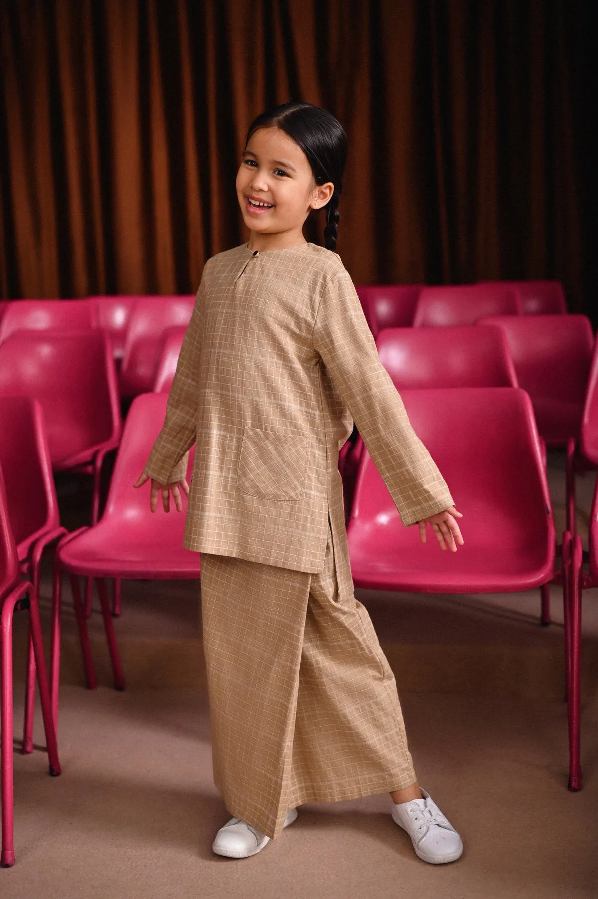 The Dulu Kita Folded Skirt - Kita Khaki Checked