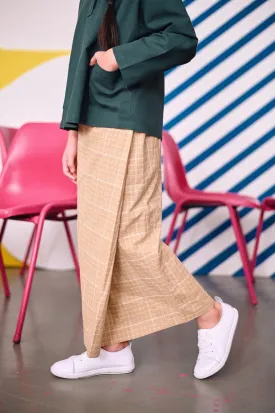 The Dulu Kita Folded Skirt - Kita Khaki Checked