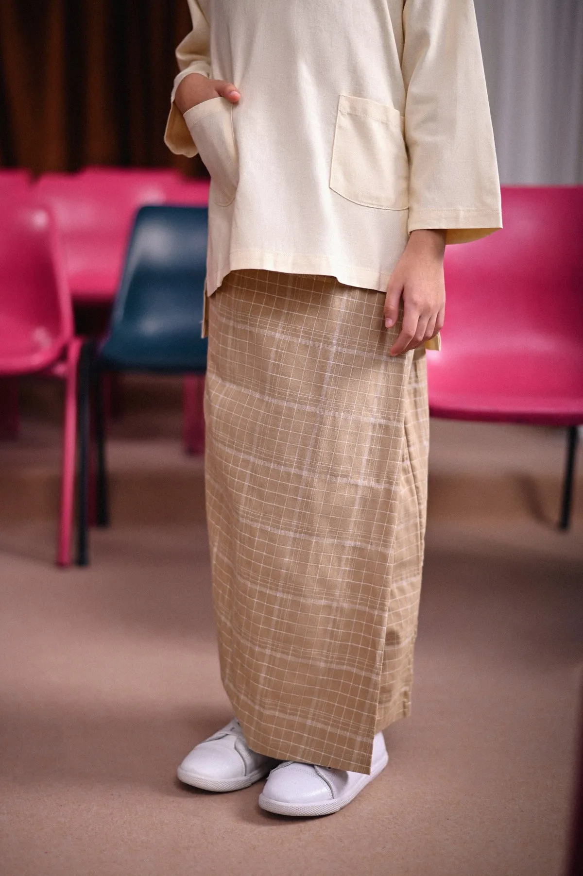 The Dulu Kita Folded Skirt - Kita Khaki Checked