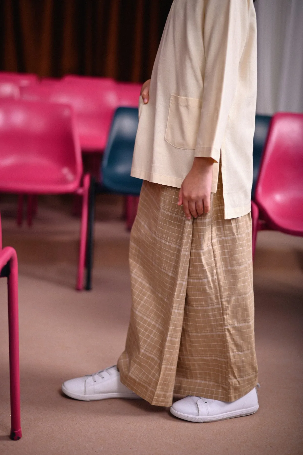 The Dulu Kita Folded Skirt - Kita Khaki Checked