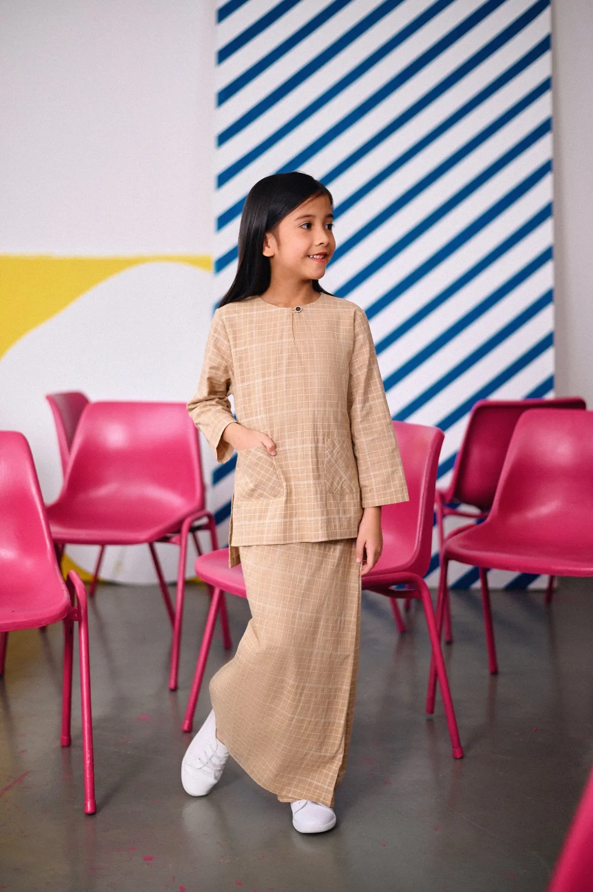 The Dulu Kita Folded Skirt - Kita Khaki Checked