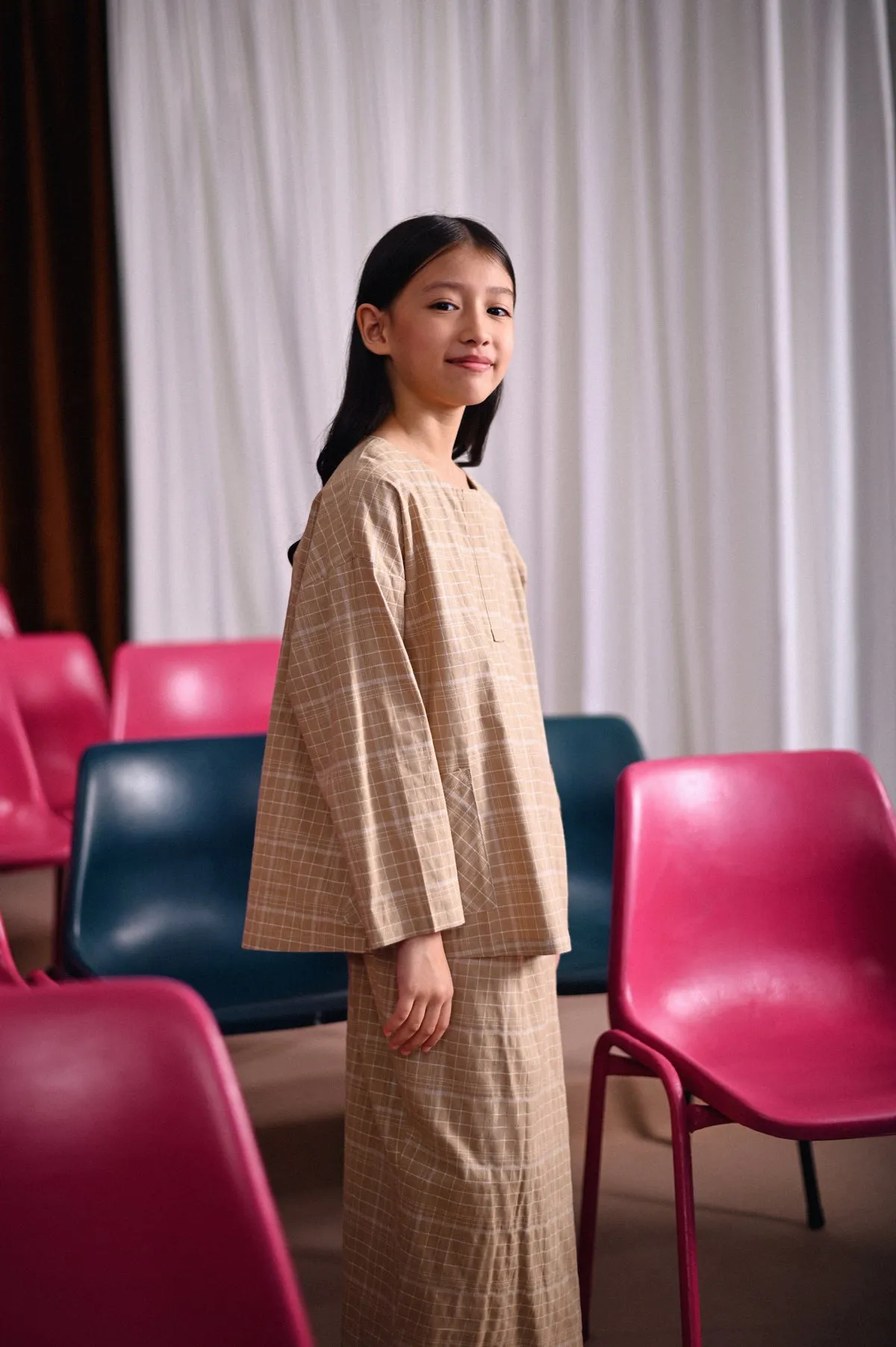 The Dulu Kita Folded Skirt - Kita Khaki Checked