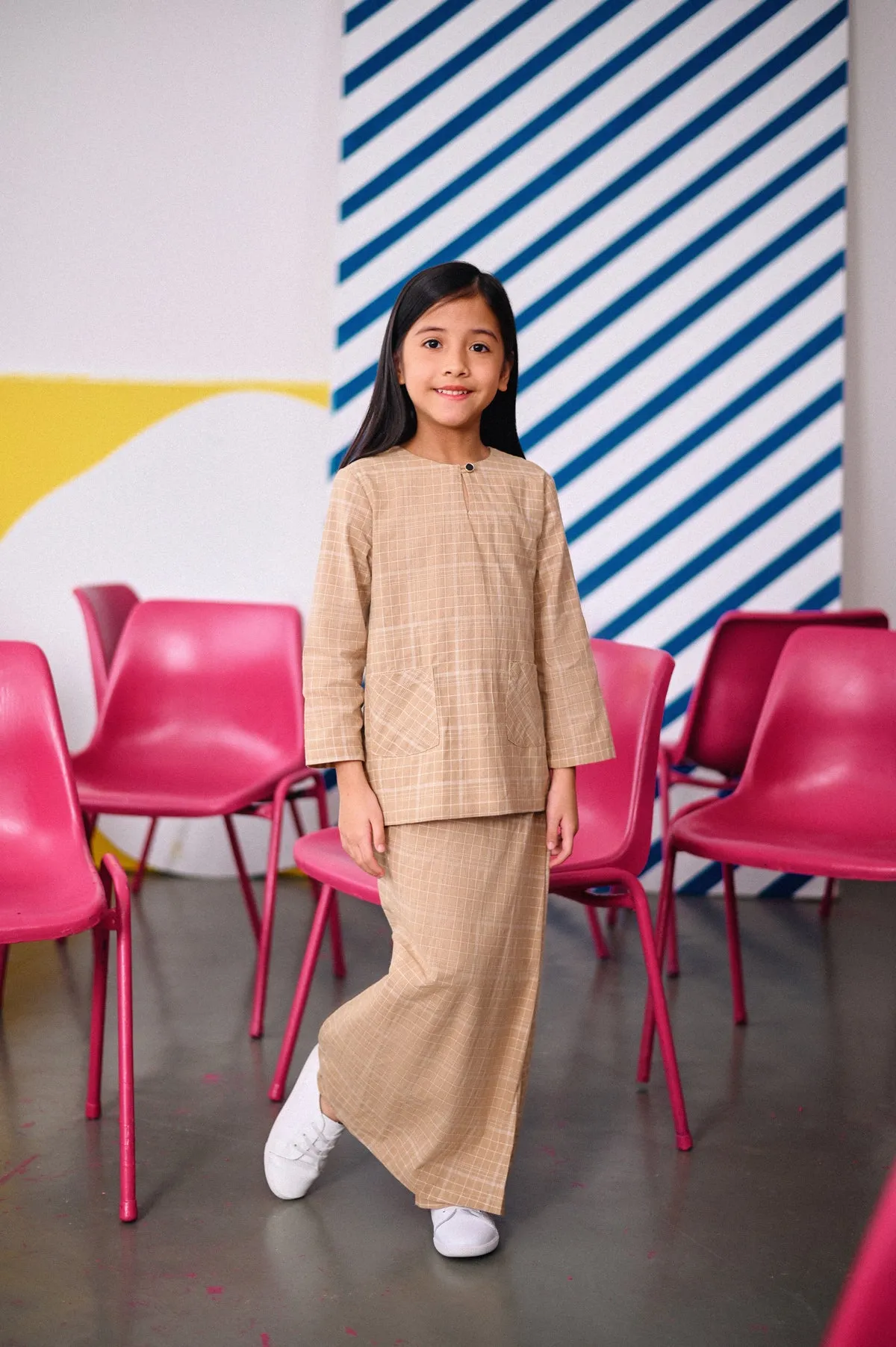 The Dulu Kita Folded Skirt - Kita Khaki Checked