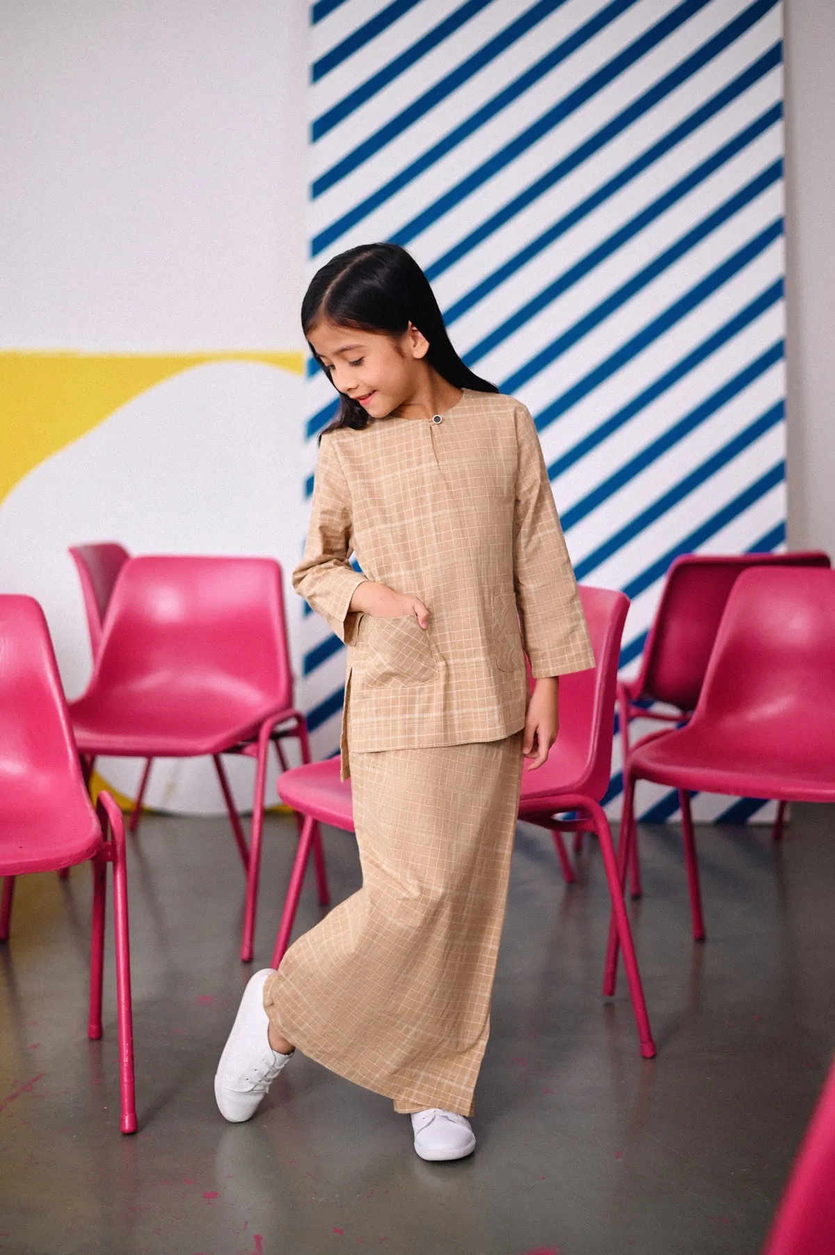 The Dulu Kita Folded Skirt - Kita Khaki Checked