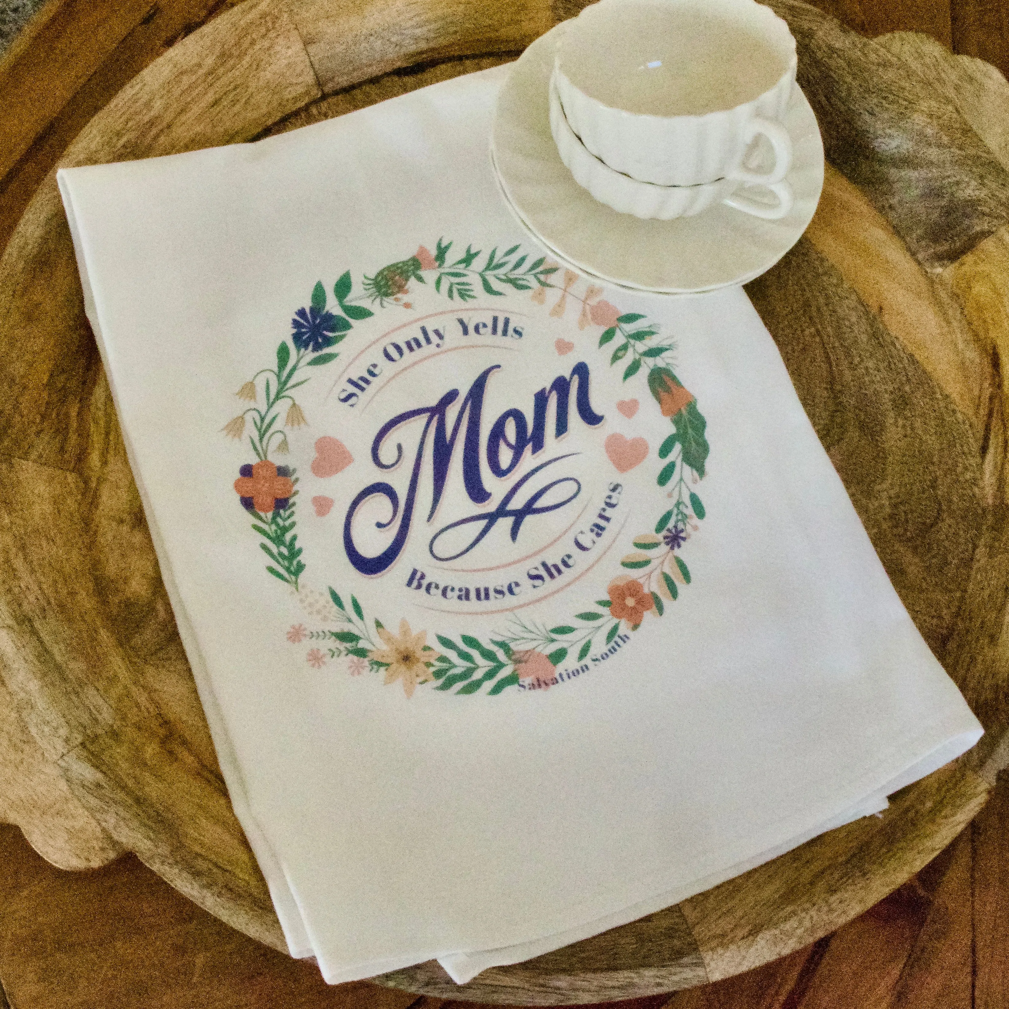 The Mom Yells Tea Towel