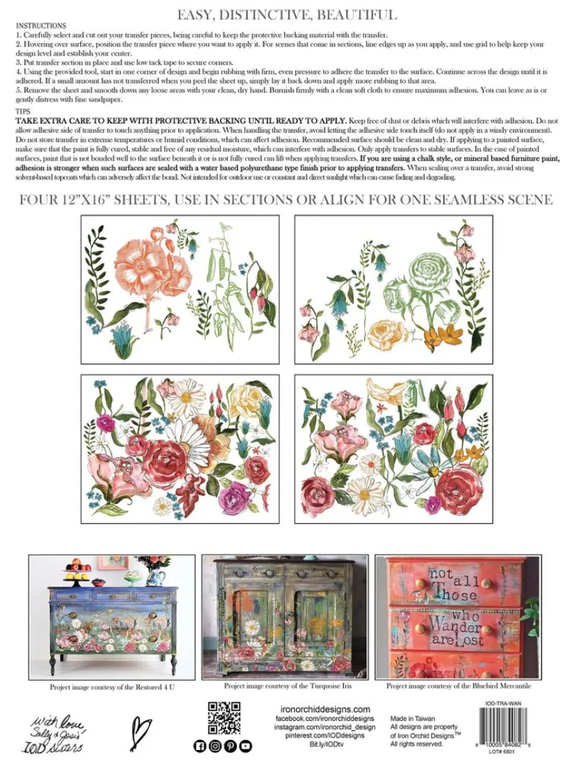 Wander IOD Transfer Iron orchid design