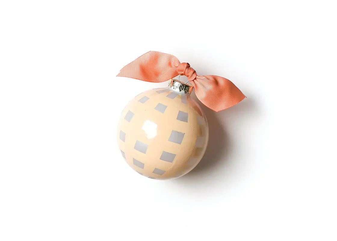 Welcome Baby Girl Gingham Glass Ornament