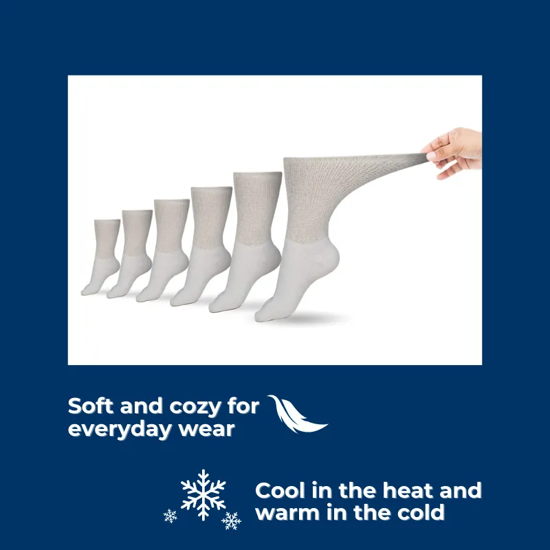 Women's Cotton Diabetic Crew Socks (6 Pair)