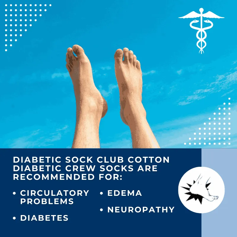 Women's Cotton Diabetic Crew Socks (6 Pair)