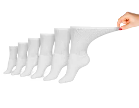 Women's Cotton Diabetic Crew Socks (6 Pair)