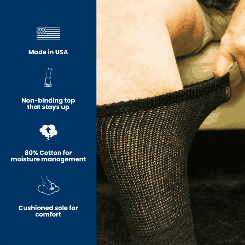 Women's Cotton Diabetic Crew Socks (6 Pair)