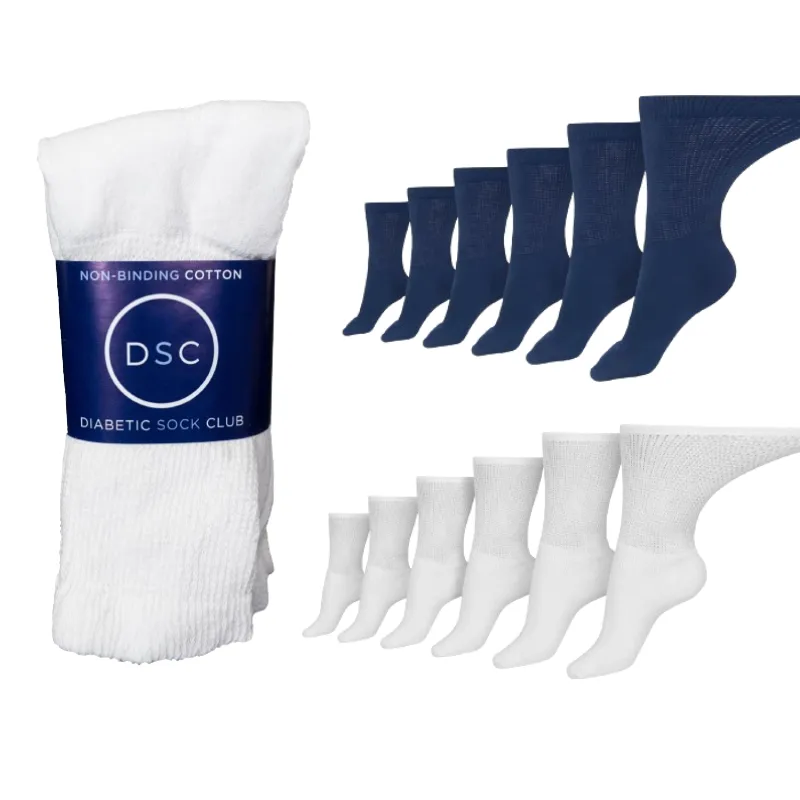 Women's Cotton Diabetic Crew Socks (6 Pair)