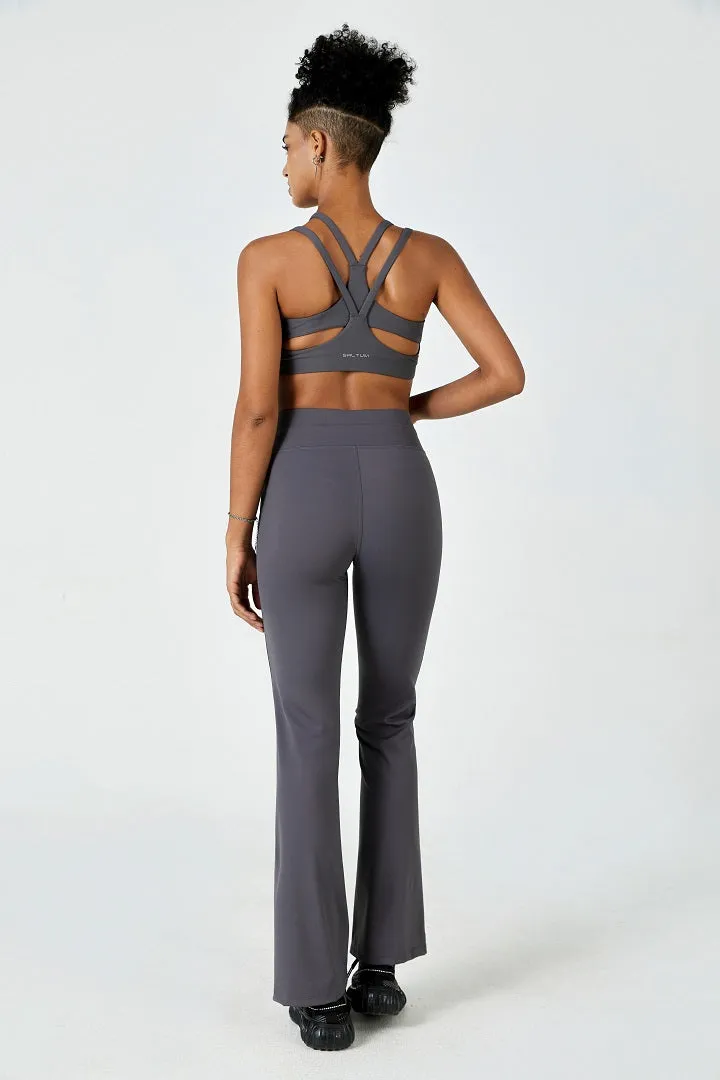 Women's Flare Legging-Charcoal Grey