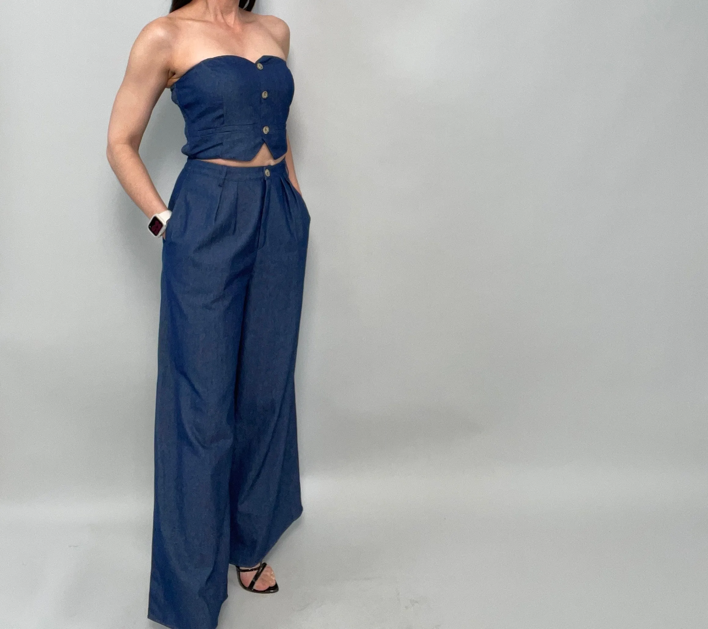 Yari Top & Pant Denim Set