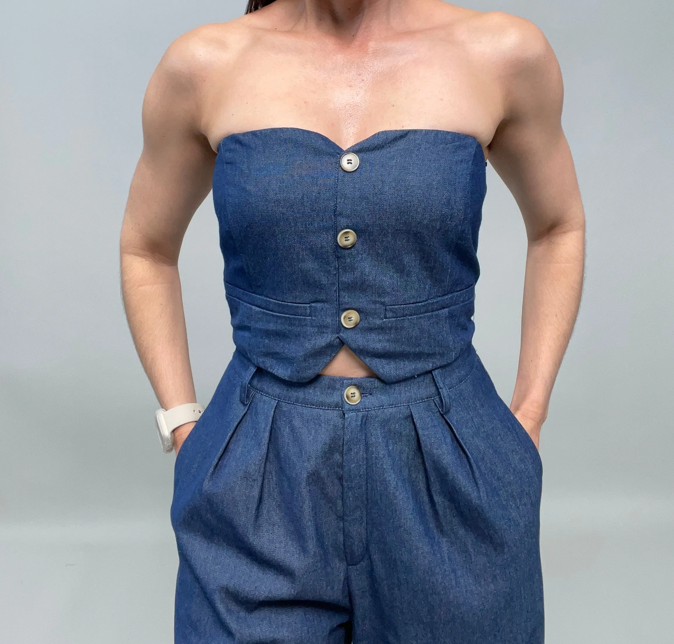 Yari Top & Pant Denim Set