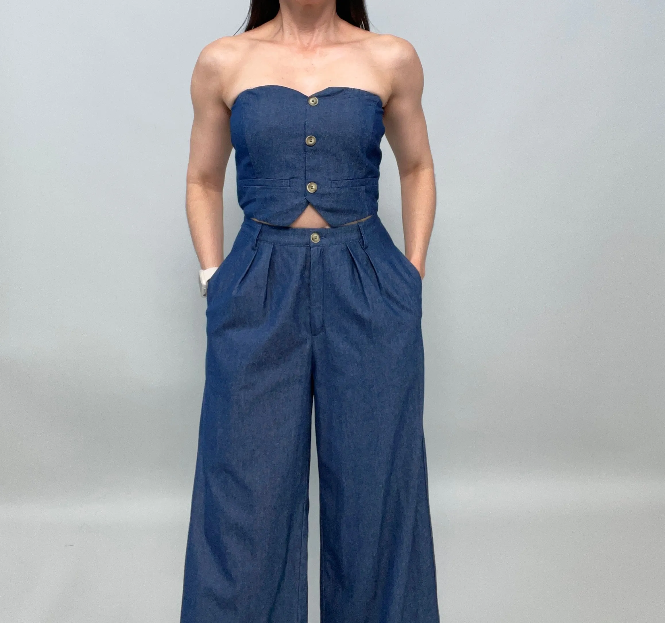Yari Top & Pant Denim Set
